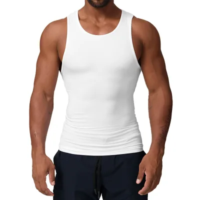 American Threaded Tight Sports Vest Fitness Moisture-absorbent Breathable Sleeveless T-shirt Outdoor Hiking Casual Training Tops