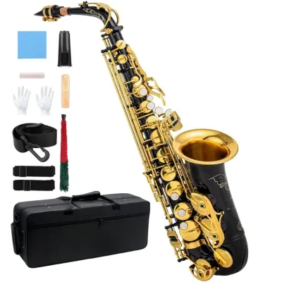 Wholesale Factory Direct Black Gold Eb Tone Alto Saxophone - for Boutique Music Store Bundle Sales, Match Premium Sax Accessory