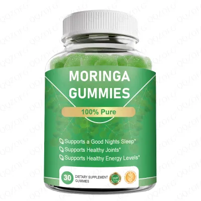 OEM Private Label Moringa Gummies 30pcs GMP Herbal Chews Sleep Support Joint Health Energy Boost Superfood Gummy Supplement