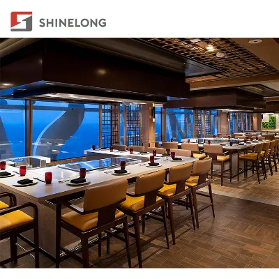 Commercial Teppanyaki Restaurant Equipment BBQ Teppanyaki Grill Table Electric Built-in Griddle Teppanyaky Customized for Hotels