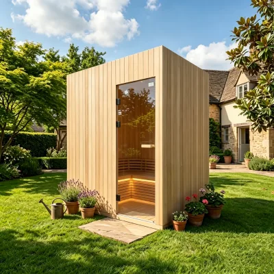 Outdoor square Arc Sauna Room Modern Design Arc L-shaped Bench in Line with Ergonomics