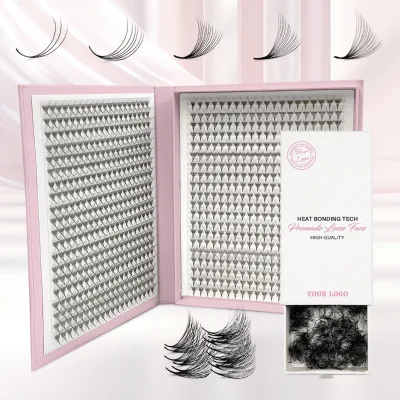 Wholesale 0.03 Premade Eyelash Fans 1000 Fans Double Box Premade Fans Free Shipping Soft Velvet Loose Premade Lash Fans