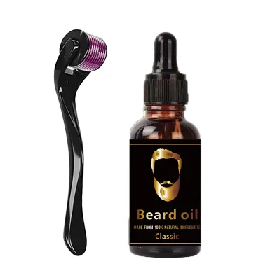 Low MOQ Private Label Hot Sales Beard Roller and Oil for Men's Beard Growth Vitamin C Infused Pen and Balm Beard Care Shampoo