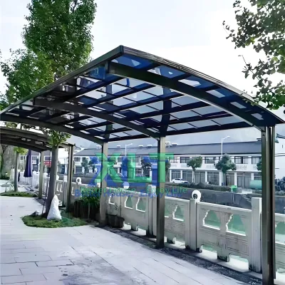 Fashionable Double-Sided Mobile Awning for Outdoor Car Parking Metal PE PVC Polycarbonate Canopy Garages Gardens Warehouses