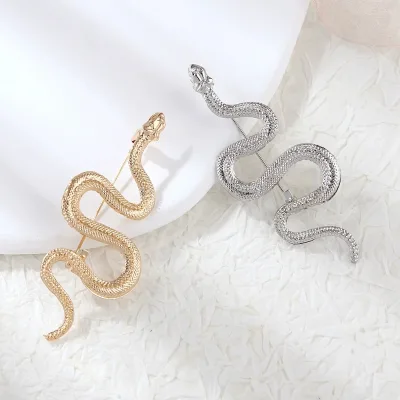 New Trendy European and American Style Exaggerated Snake-shaped Fashionable Brooches for Men