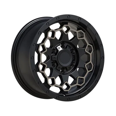 20 Inch 6x139.7 Offroad Black Machine Face with Gold clear Coat Forged Wheel