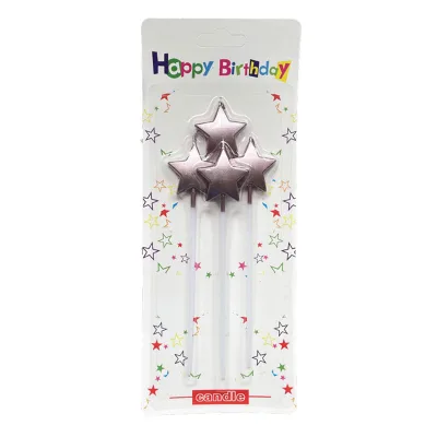 Colorful Love Candle Cake Baking Decoration Colorful Star Plating Candle Long Rod Birthday Candle