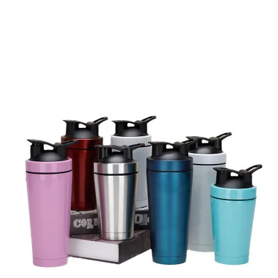 Stainless Steel Shaker Bottle 500ml 750ml Insulated Reusable Sports Water Bottle for Fitness Protein Mixing 750ml Wholesale