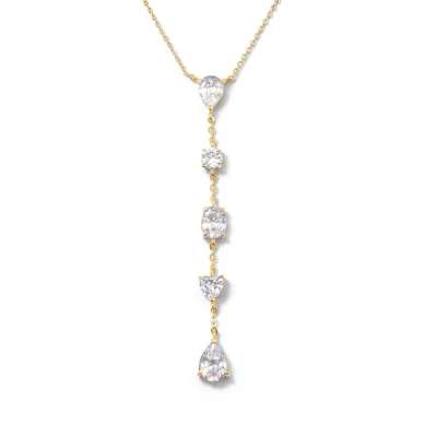 Gemnel Custom Wholesale Price Trendy 925 Silver 18K Gold Plated Diamond Drip Necklace