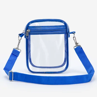 Get Through Security Easily Stadium Approved PVC Purse - Clear Crossbody Bag with Front Pocket for Concerts Sports Festivals