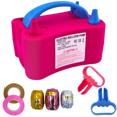 Hot Selling Portable Dual Nozzle Electric Balloon Air Pump for Inflatable  Balloon Party Decoration pink Balloon Pump