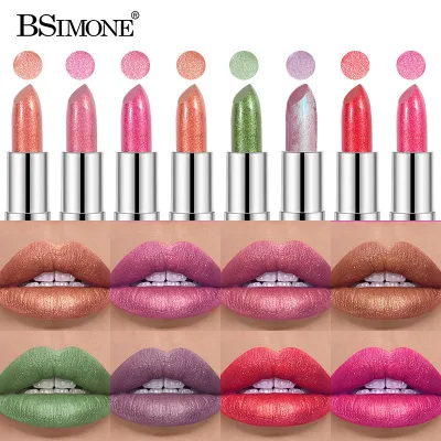 Private Brand Pearlescent Fine Flashing Lipstick with Gold Highlights Moisturizing Easy Color Eye Shadow