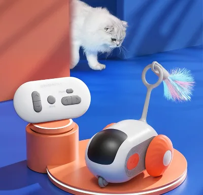 2025 Hot Selling Custom Intelligent Remote-Controlled Smart Interactive Remote Control Electric Sports Cats Toy With Feathers