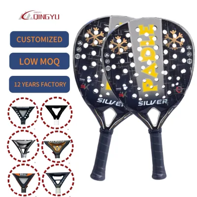 Best-Selling Custom Black 3K Beach Tennis Racket Diamond Shaped Carbon Fiber Beach Wood Graphite Portable for Outdoor Exercise