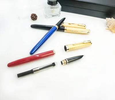 Student Stationery Jinhao Promotional Custom logo Fountain Pen Multi Color Metal Calligraphy Writing Pen