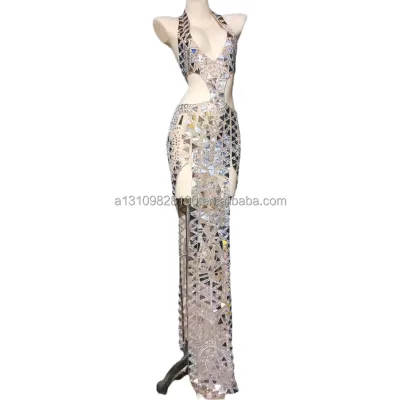 Factory Direct Supply Woman Evening Dress Sequins Birthday Dress Evening