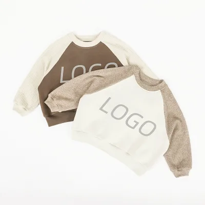 Custom Logo Kids Crew Neck Long Sleeve Infant Pullover Clothing Children's Sweater Tops Baby Hoodies Sweatshirts
