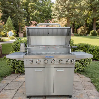Direct Wholesale High-End Premium Propane Gas Outdoor BBQ Grill High-end Stainless Steel Mobile Grill