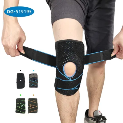 Gel Cushioned Breathable Adjustable Compression Knee Support Brace Sport Protection Elastic Strap Multi-color Nylon/Polyester