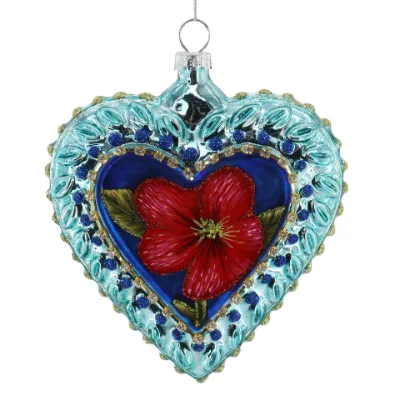 Zhengtian High Quality Love Pendants With Various Low Luxury Patterns Glass Love Heart Pendant for Xmas Decor Diy Ornaments