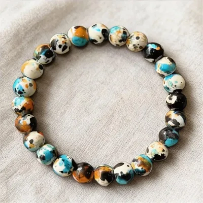 Wholesale Anxiety Emotion Colorful Natural Stone Handmade Beaded Bracelets for Feamle Geometric Jewelry Gift
