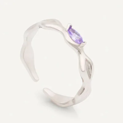 Chris April Twisting Knitting Ring Low Price Zircon 925 Sterling Silver Ring