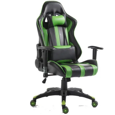 Metal frame gaming chair with lamber cushion