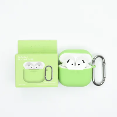 Box Package New 2024 Ins Fashion Simple Solid Color Silicone Soft Protective Earbuds Case for Airpods4 Case Cover