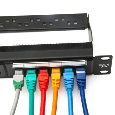 Low Price Thickened Steel Ethernet Cat 6 1U 19 Inch UTP RJ45 Cat5e Cat6 Cat6a 24 Ports Network Patch Panel