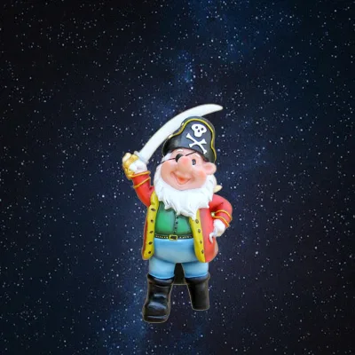 8.7\" Garden Statue Pirate Knight Gnome Spaceman Cowboy Figurine Fun Resin Crafts for Decorative Purposes