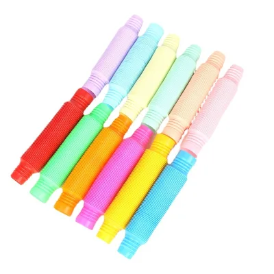 Colorful Pop Tube DIY Corrugated Pipe Fidget Toy, Stretchable Sensory Stress Relief Toy for Kids, Fidget Toy