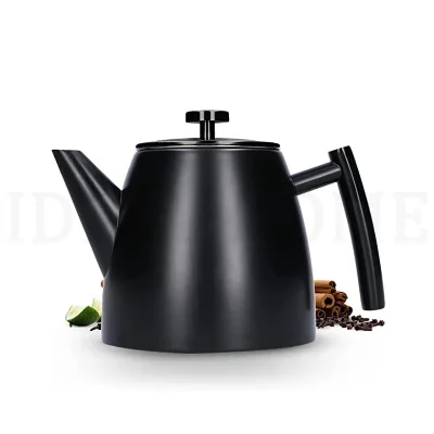 Stainless Steel Turkish Coffee & Tea Kettle with Black Coating BPA Free Eco-Friendly with Lid