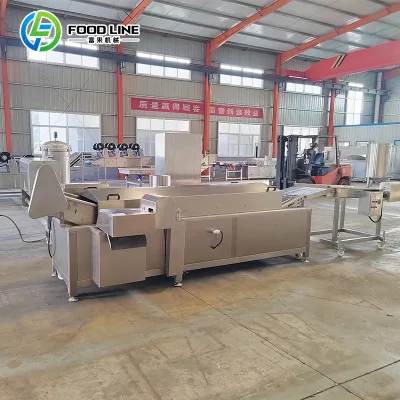 Industrial Continuous Frying Machine With Press Belt for Pasta Nuts Onion Ring Deep Processing