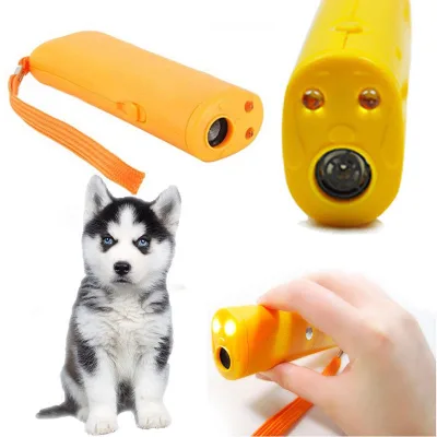 Dropshipping Pet Dog Repeller Training Device with LED ABS Material 9V Battery 5m Work Distance Bark Deterrents