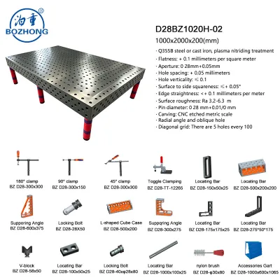 Factory Supply Nitrided Steel D28 Welding Table, Complete Set With D28 Series Clamping Accessories
