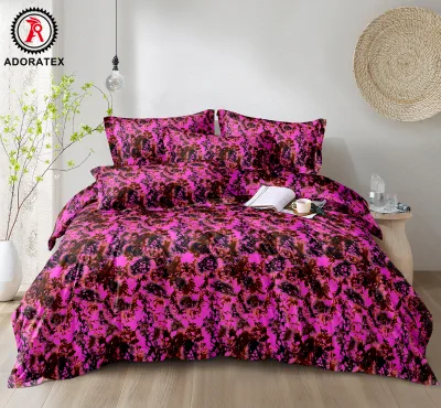 Nouvel Arrivage De Stock MOQ Bas Ensemble De Literie Trois Pieces Tissu Wax Imprimé Africain Mété Tropicale Decoration