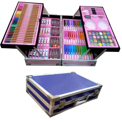 Spot 145 Double-Layer Aluminum Box Brush Painting Set Students Watercolor Pen Children Doodle Gift Box Factory Wholesale