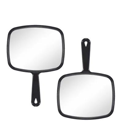 Modern Glass Handheld Makeup Mirror Portable Rectangular Vanity Mirror with Handle for Salon & Home Use