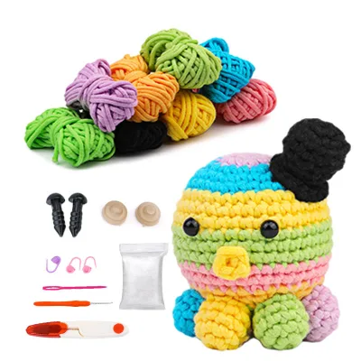 Colorful Octopus Crochet Animal Kit Beginners Diy Adult Crochet Kit