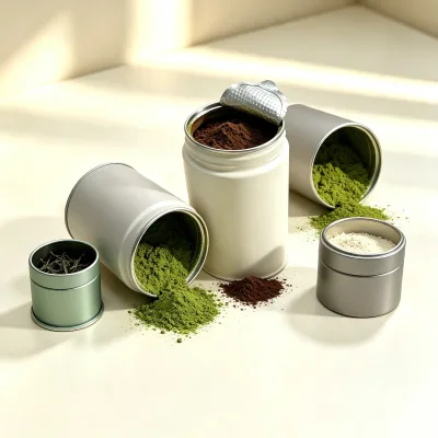 Wholesale Custom Classic Design Airtight Powder Packing Coffee Bean, Tea Matcha,milk Powder Tinplate Jar Metal Food Jar