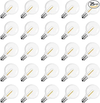 LED Filament Globe Replacement Bulb AC120V 30000 Hours for IP65 Waterproof Hotel Outdoor Indoor Christmas String Light Decor