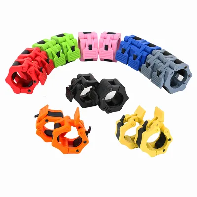 Quick Release Fitness Barbell Clamps Pair of 2 Inch Plastic Weight Bar Plate Locks Collar Clips for Secure Weightlifting