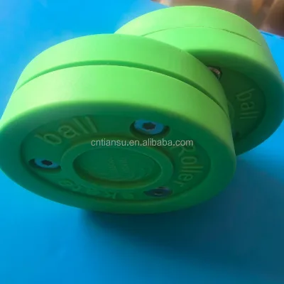 Green Biscuit Passer 2-Pack Plastic Off-Ice Hockey Training Puck for Kids Adults Smooth Sliding Concrete/Asphalt Better