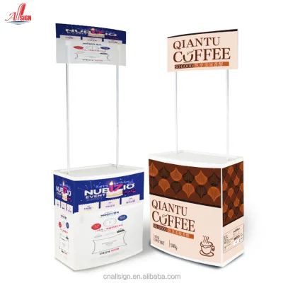 Promotional Aluminum Pop up Foldable Table PVC Promotion Counter Booth for Event & Party
