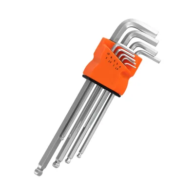 Manufacturer 9Pcs Industrial Metric Hex Allen Wrench Set L-Keys Durable Chrome Vanadium Steel Hand Tools for Auto Repairing