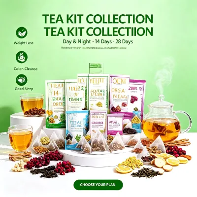Healthy Lifestyle Detox Slim Tea, Morning Energy Support & Night Gentle Cleanse Tea, Vegan Herbal Blends, Home Office Brew Tea
