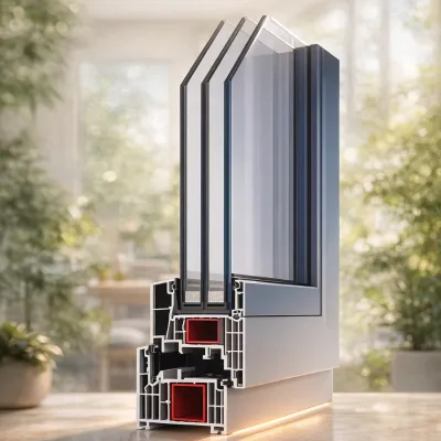 Thermal Break Modern French Design Fixed Horizontal Casement Windows PVC Soundproof ISO9001 Certified Customized Bedroom Villa