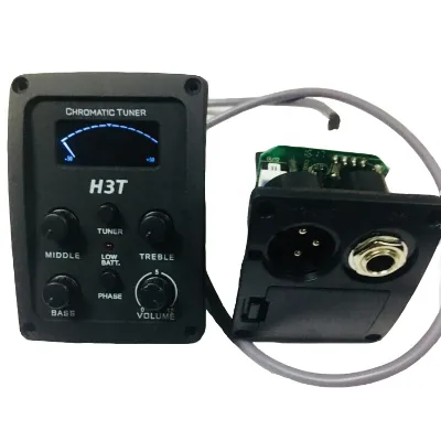 H3T LCD Wood Guitar 3 Bands Equalizer Guitar Pickup with Turner