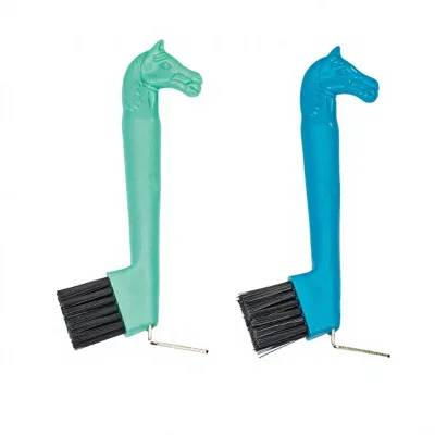Luxury Customizable Classical Equestrian Grooming Tools Accessories Plastic Horsehead Hoof Pick Brush Made PP for Horses Care