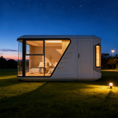 Modern Sleek Prefabricated Smart Relaxation Space Capsule Compact Mobile Residence and Prefabricated Structure Space Capsule